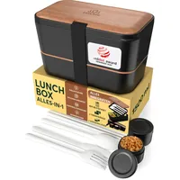 Umami Bento Lunchbox verschachtelbar 1500 ml All-in-One, Bento Box Erwachsene, Mahlzeit Prep Container für Männer