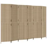 vidaXL Paravent 6-tlg. Beige Poly Rattan