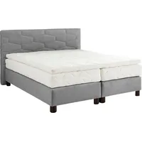 Westfalia Schlafkomfort Boxspringbett, grau, B:215cm L:210cm, Bezug: 100% Polyester,