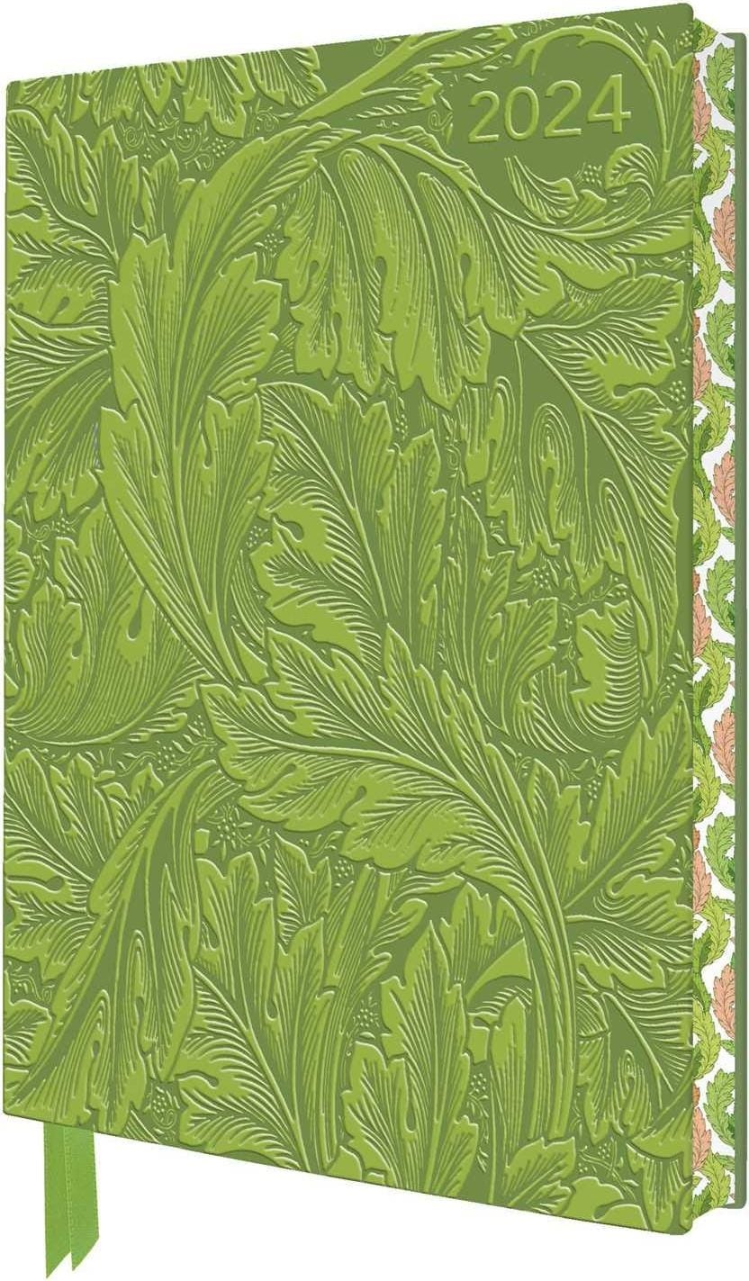 Browntrout Verlag, Kalender, William Morris: Acanthus 2024 Artisan Art Vegan Leather Diary - Page to View with Notes (Englisch)