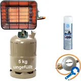 Infrarot-Gas-Heizstrahler 4,2 kW mit Piezozündung  inkl. Anschlusszubehör und Ga...