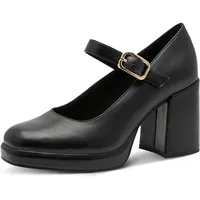 Marco Tozzi Damen Pumps mit Riemen Elegant mit Blockabsatz, Schwarz (Black), 40 EU