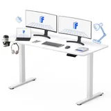 FLEXISPOT Elektrischer Höhenverstellbarer Schreibtisch 140 x 60 cm, Ergonomischer Tischplatte, Steh-Sitz Tisch Computertisch, einfache Montage, Adjustable Desk(weiß)