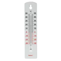 Metaltex Innen- und Aussenthermometer, Prismaglas, Wandthermometer ideal für den Einsatz im Garten oder Gewächshaus, Material: Kunststoff, weiß