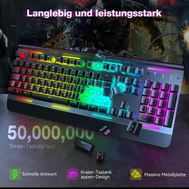 TeckNet RGB Gaming Tastatur DE