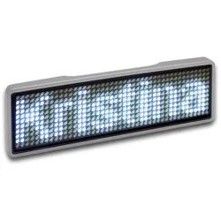 LED Name Tag, 11x44 Pixel, USB - Rahmen: silber - LED: weiß