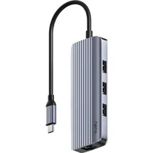 Cudy 6-in-1 USB-C Hub with GbE & 4K60Hz HDMI - Grau/Silber