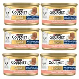 GOURMET Gold Nassfutter mit Lachs Mousse für adulte Katzen 6x85g
