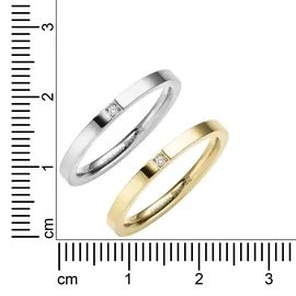 ZEEme Fingerring ZEEME "Edelstahl 2tlg. Set mit weißem Zirkonia-Stein" Gr. 21, bunt (mehrfarbig), Fingerringe, Damen, 021 (66,1), Edelstahl, Fingerring
