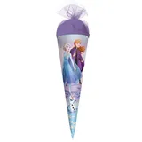 ROTH Schultüte Disney Frozen 35 cm - rund, Tüllverschluss - Zuckertüte Disney Frozen Schulanfang