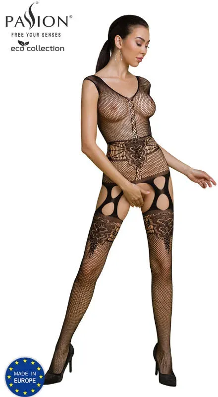 PASSION  Eco Collection Bodystocking Eco BS014 - Schwarz