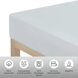 Andas Spannbettlaken Jersey 90 x 200 cm hellgrau meliert