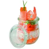 APS Weck-Glas mit Deckel, 12er Set, Ø 7 cm, H: 8 cm, Tulpenform, Einmachglas, Dekoglas, Dessertglas, Vorratsglas, spülmaschinengeeignet