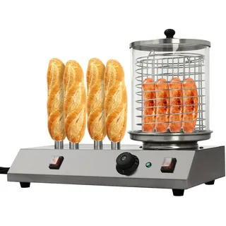 Hot Dog Gerät Elektrischer Hot Dog Maker Würstchen Kocher Wärmer 4 Spieße Würstchenwärmer 4 Spieße Hot Dog Gerät Erhitzer Wurstkocher Würstchenwärmer Bockwurstwärmer