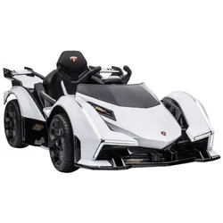 ES-Toys Kinder Elektroauto Lamborghini V12 Vision Gran Turismo Fernbedienung MP3 weiß
