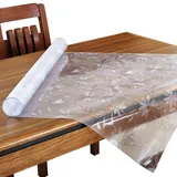 Tischschutz Eckig mit Blumen Bedruckt,Transparente Tischfolie,Schutzfolie Abwaschbare abwischbar,PVC Tischdecken rutschfeste,Durchsichtige Schreibtisch,Tischmatte Ölbeständig (2mm,70x110cm)