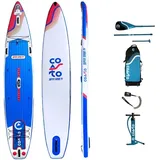 Coasto SUP Board Super Turbo 427 x 71 x 15 cm weiß|blau|rot