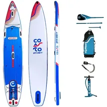 Coasto SUP Board Super Turbo 427 x 71 x 15 cm weiß|blau|rot