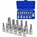 13-teiliges Torx-bit-steckschlüssel-set T8-t70, S2 Stahl, Sechskant-steckschlüssel, Torx-steckschlüsselschaft-werkzeug, Schraubendreher-bit-set