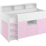BIM Furniture Etagenbett NEO 90 x 200 cm Eiche weiß lavendel