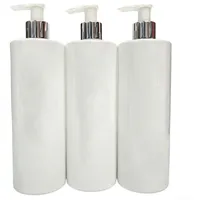 500 ml PET nachfüllbare Pumpflaschen für Shampoo, Lotion, Seifenspender – 3 Stück, auslaufsichere & wiederverwendbare Badezimmer- und Küchenbehälter (weiß)