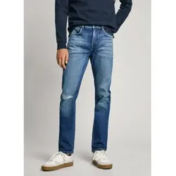 Pepe Jeans für Herren. PM207968 Blaue Slim Distressed Jeans (33/32), Lässig, Baumwolle, Denim, Nachhaltig