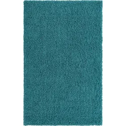 Hochflor-Teppich "Shaggy Shag Lagerräumung", blau (türkis), B:152cm H:38mm L:244cm, Polypropylen (PP), MYFLAIR MÖBEL & ACCESSOIRES, Teppiche, gewebt, Uni Farben, ideal im Wohnzimmer & Schlafzimmer
