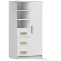Deine Möbel 24 Kinderregal, Weiß, Sonoma Eiche, Holzwerkstoff, 80x159x40