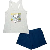 SNOOPY Peanuts Snoopy Schlafanzug Pyjama Set ohne Ärmel Tanktop
