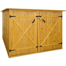 Mendler 2er-Fahrradgarage HWC-H60 Fahrradbox braun