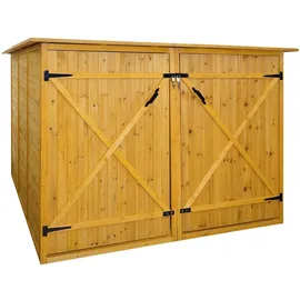 Mendler 2er-Fahrradgarage HWC-H60 Fahrradbox braun