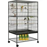 Vogelvoliere Große Nagerkäfig Vogelkäfig Mit 4 Rollen Vogelbauer Für Wellensittiche Kanarien Und Papageien, 52 X 79 X 131cm - Liferun