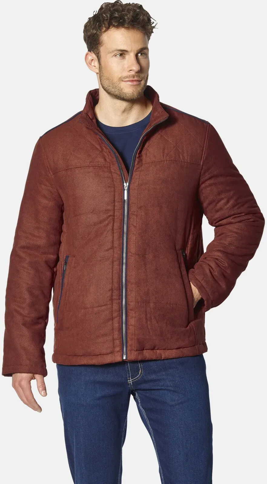 Steppjacke BABISTA "Jacke in Lederoptik TERANOTTI", Herren, Gr. 62, orange (dunkelorange), Obermaterial: 100% Polyester COOLMAX PES(Coolmax)., Jacken Steppjacke