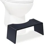 Relaxdays Toilettenhocker klappbar Bambus rutschfest schwarz