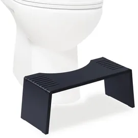 Relaxdays Toilettenhocker klappbar Bambus rutschfest schwarz