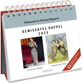 Pattloch Geschenkbuch Postkartenkalender 2025: Gemischtes Doppel: Die kultigen Schüttelreime. Wochenkalender zum Aufstellen, Tischkalender, Spiralbindung & 53 Postkarten zum Heraustrennen