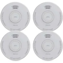 northix Stand-alone-Rauchmelder Weiß inkl. 1-Jahres-Batterie 4 St.
