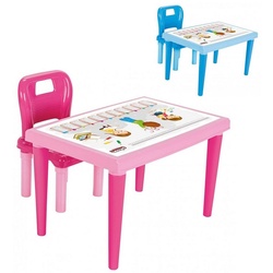 Pilsan Spielhaus Kindertisch Stuhl 03516, Kindersitzgruppe Kunststoff max. 50 kg ab 3 Jahre rosa