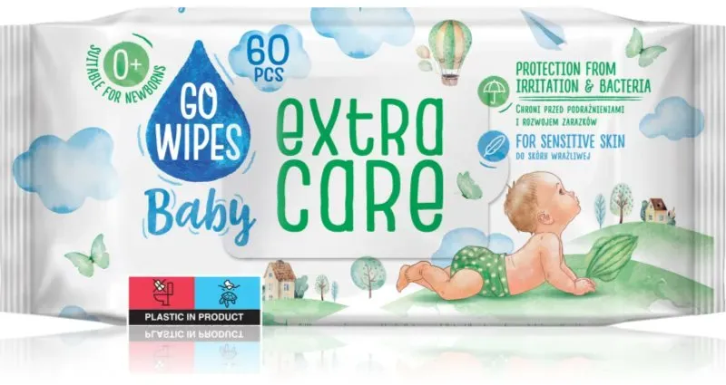GoWipes Extra Care feuchte Feuchttücher für Kinder für empfindliche Oberhaut 0+ 60 St.