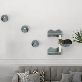 PawHut Katzen Kletterwand 4-teilig 40 x 28 x 73 cm grau