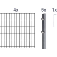 GAH Alberts Alberts Doppelstabmatten-Grundset 8 m 200 x 160 cm 6/5/6 anthrazit