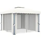 vidaXL Pavillon 3 x 3 m inkl. 4 Seitenteile Cremeweiß