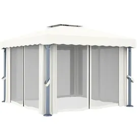 vidaXL Pavillon 3 x 3 m inkl. 4 Seitenteile Cremeweiß