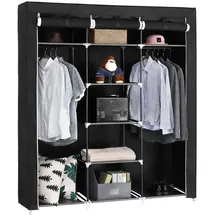 Songmics Stoffschrank 150 x 175 x 45 cm Schwarz