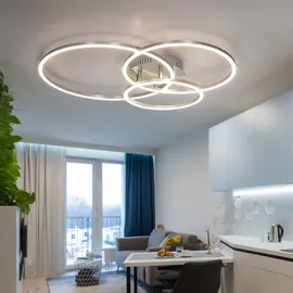 GLOBO LED Deckenlampe, Ringe-Design, Metall, L 68 cm