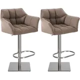 CLP Barhocker Damaso Stoff terrabraun 2er Set