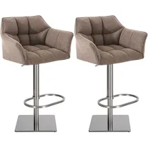 CLP Barhocker Damaso Stoff terrabraun 2er Set
