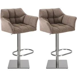 CLP Barhocker Damaso Stoff terrabraun 2er Set