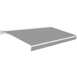 Wasabi - Einrollbare Markise 4x2,5 grau aus Polyester – Halbgehäuse-Struktur aus Aluminium – Sonnenschutz-Tuch – Verstellbare Neigung