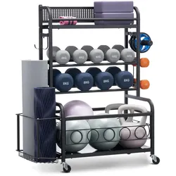 VEVOR Yogamatten Aufbewahrungsregal Yogamattenhalter Lagerung Rack 4 Schichten